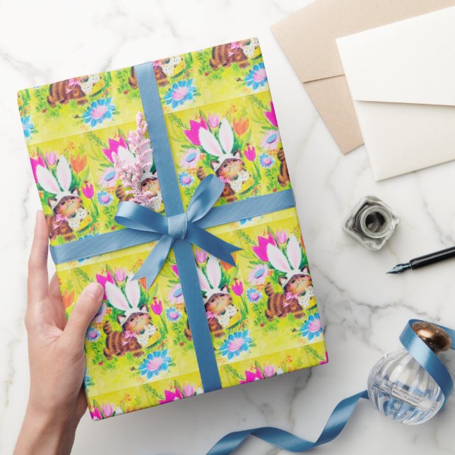 Papier Cadeau rétro vintage Pâques Fête (Cadeaux)
