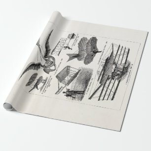 Papier Cadeau Rétros avions d'avions de dirigeables vintages