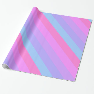 Papier Cadeau Rétros rayures en pastel à la mode