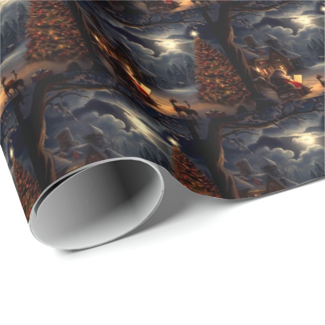 Papier Cadeau Réveillon de Noël 2 (Coin rond)