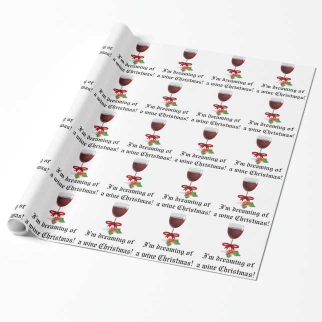 Papier Cadeau Rêver des vacances drôles de Noël de vin (Déroulé)