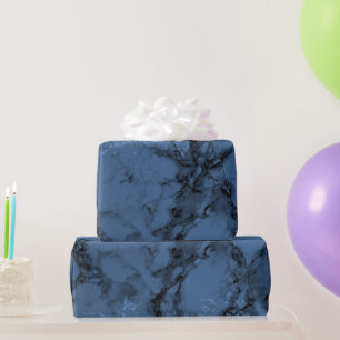 Papier Cadeau Revêtement en marbre bleu denim foncé