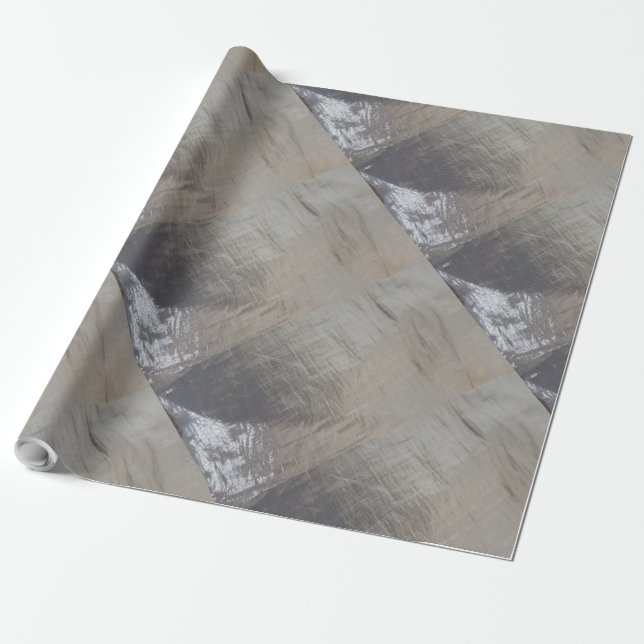 Papier Cadeau Revêtement en tissu gris argenté (Déroulé)