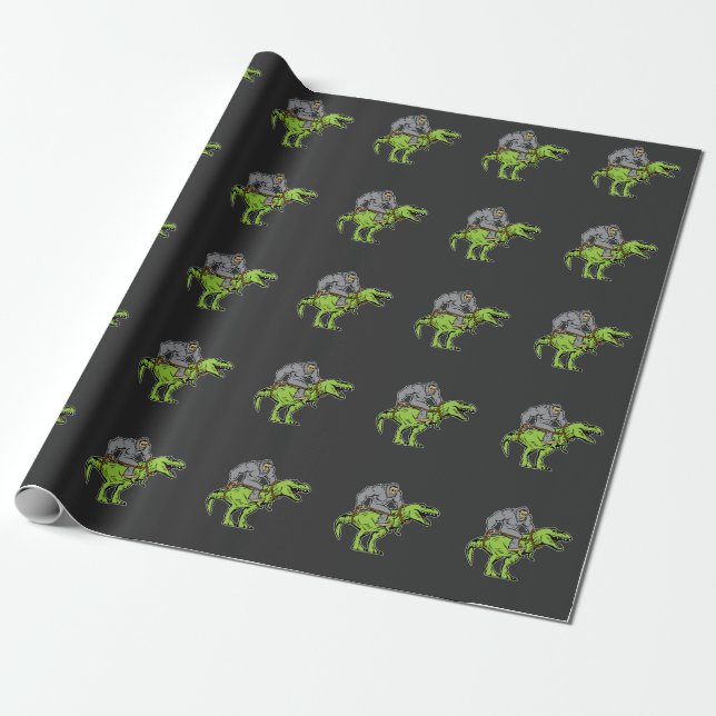 Papier Cadeau Rex du dinosaure T d'équitation de Bigfoot (Déroulé)