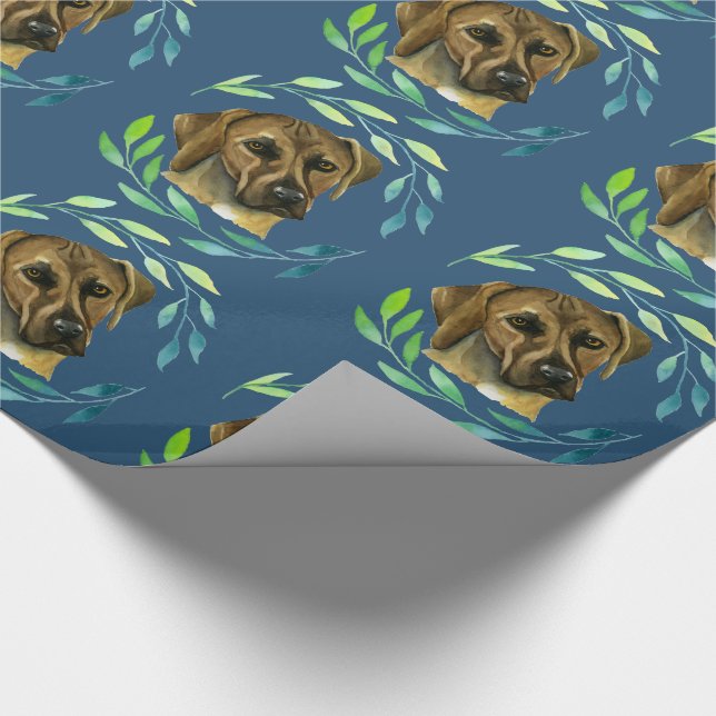 Papier Cadeau Rhodesian Ridgeback avec une aquarelle de (Coin)