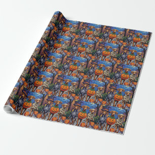 Papier Cadeau Rhodesian Ridgeback en costumes d'Halloween
