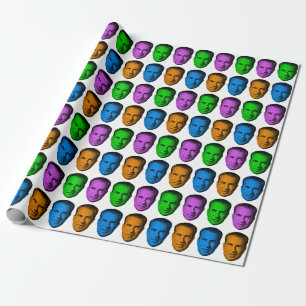 Papier Cadeau Richard Nixon en Couleurs Vives
