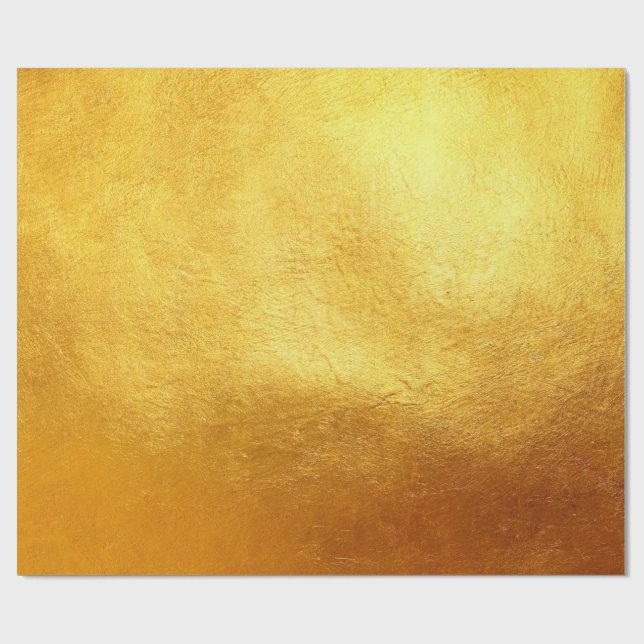 Papier Cadeau Riche Elégant Luxueux Noël Or Faux Foil (Plat)