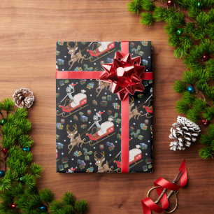 Papier Cadeau Rick et Morty Christmas Reindeer Sleigh Motif