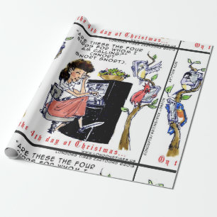 Papier Cadeau Rick London Ernestine appelle les oiseaux Noël