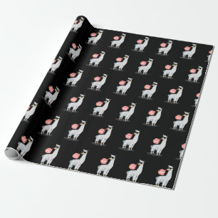 Papier Cadeau Rien de dramatique Lama qui aime les animaux Incro