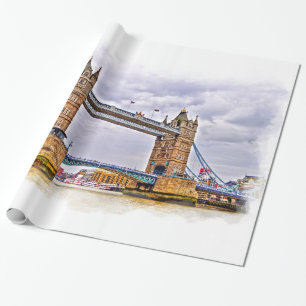 Papier Cadeau River Thames & Tower Bridge, Londres Angleterre