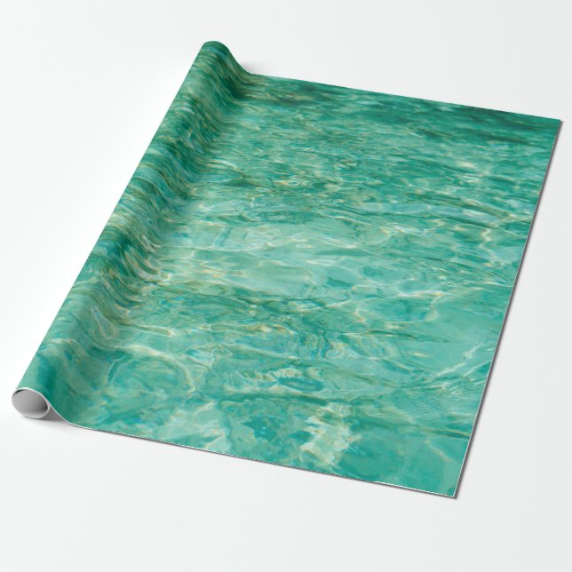 Papier Cadeau Rivière laquée marine de l'océan (Déroulé)