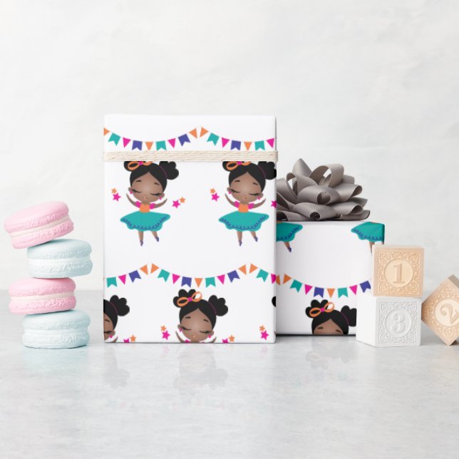 Papier Cadeau Robe colorée Ballerina d'anniversaire (Baby Shower)