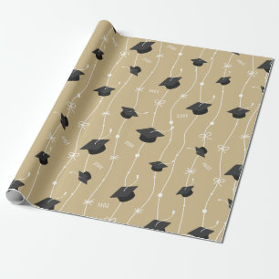 Papier Cadeau Robinets de graduation en or et ruban