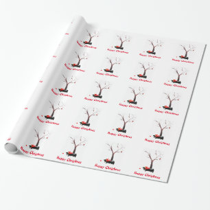 Papier Cadeau Robins de Chiens de Cute Scottie Noël