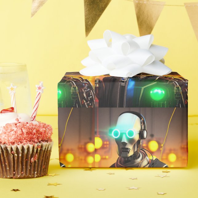 Papier Cadeau Robot 2 papier d'emballage brillant (Fête d'anniversaire)
