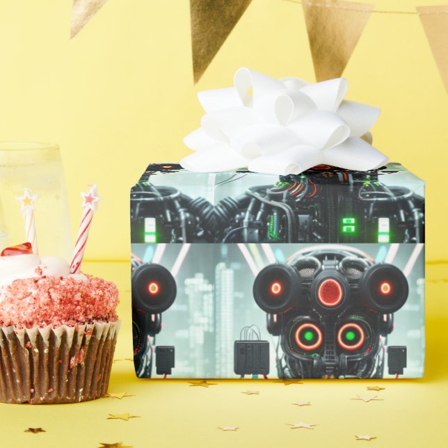 Papier Cadeau Robot 5 papier d'emballage brillant (Fête d'anniversaire)