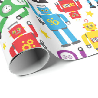 Papier Cadeau Robots et Aliens de science-fiction Enfants Annive