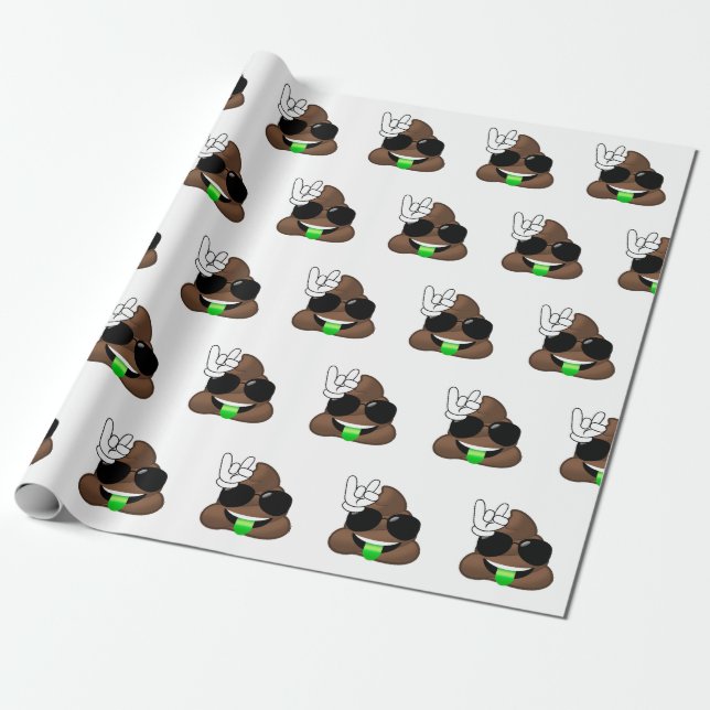 Papier Cadeau Roche sur la dunette d'Emoji (Déroulé)