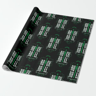 Papier Cadeau Rocher Vintage Vert Et Rouleau