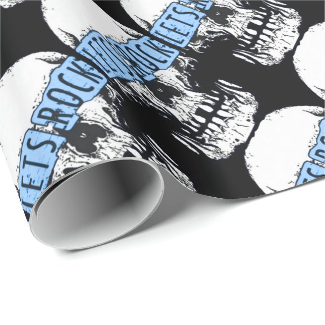 Papier Cadeau Rock Skull (Coin rond)