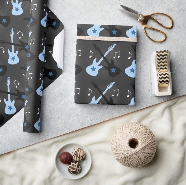Papier Cadeau Rock Star Guitar Rock a Bye Wrapper Papier (Artisanat)