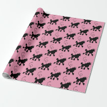 Rockabilly Rock et Roll Retro Black Poodles rose