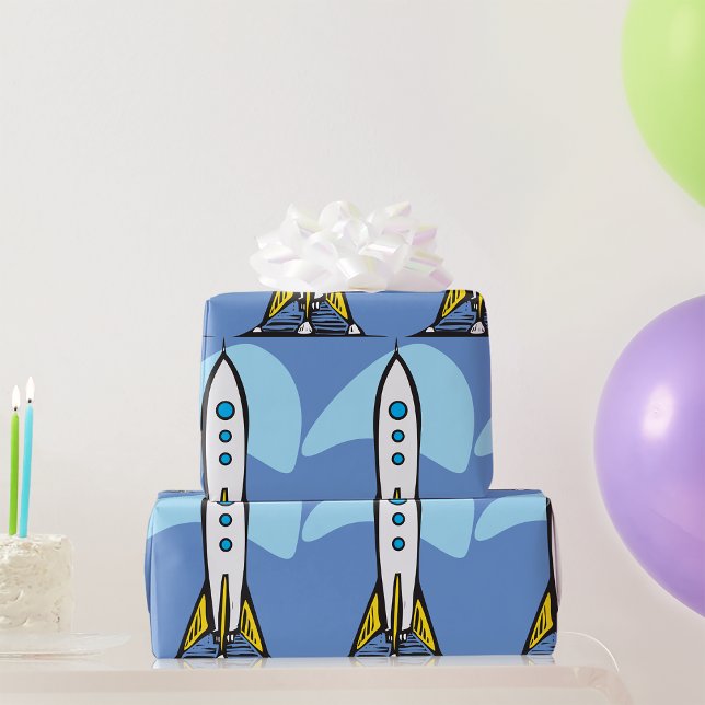 Papier Cadeau Rocketship Prêt Pour Le Lancement (Créateur téléchargé)