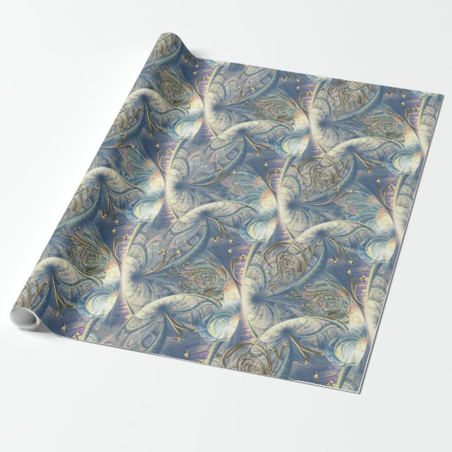 Papier Cadeau Rococo Rich Motif design avec Gold Relief (Déroulé)