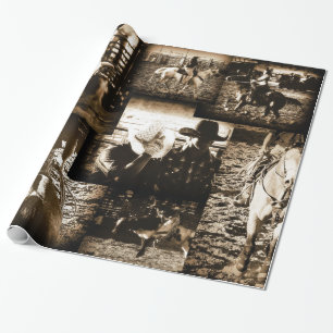 Papier Cadeau Rodeo Cowboy Russe Pays Ouest