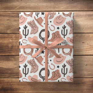 Papier Cadeau Rodéo de ferme de cow-boy occidental Ranch neutre 