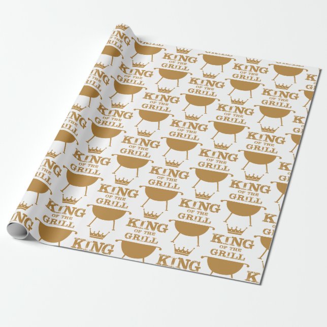 Papier Cadeau Roi Du Grill, Or (Déroulé)