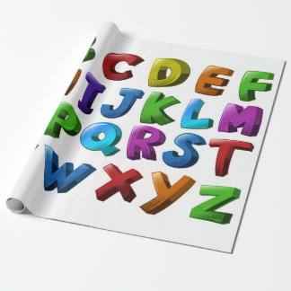 Papier Cadeau rôle de cadeau avec l'alphabet