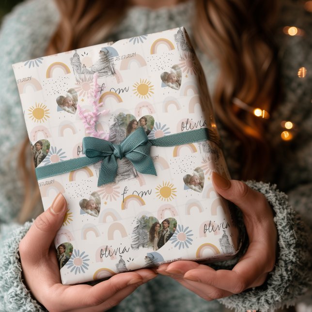 Papier Cadeau Romance Madrid personnalisée avec photos et noms (Créateur téléchargé)