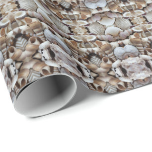 Papier Cadeau Romantique Troptique Exotique Coquilles de mer Vie