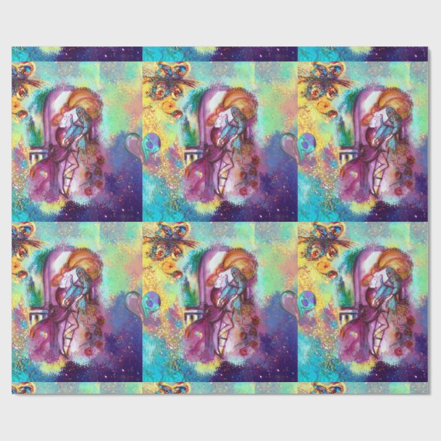 Papier Cadeau ROMEO ET JULIET Coeurs romantiques des Valentines (Plat)