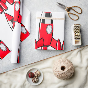 Papier Cadeau Roquette de jouet rouge
