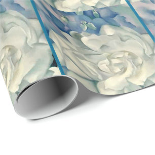 Papier Cadeau Rose blanc et pied-d'alouette de stupéfaction