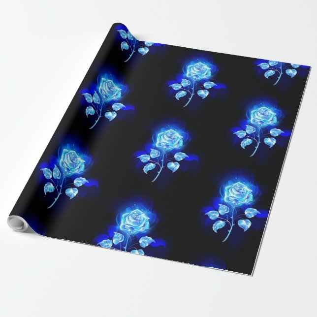 Papier Cadeau Rose bleu brûlant (Déroulé)