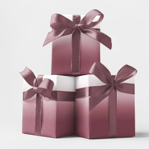Papier Cadeau Rose Bourgogne et blanc Ombre