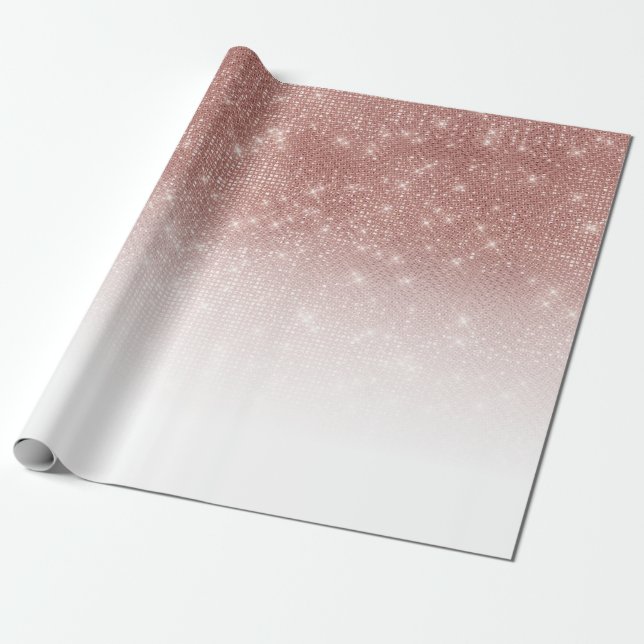 Papier Cadeau Rose brillant Sequin Or Parties scintillant Sequin (Déroulé)