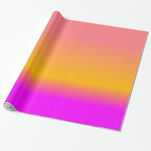 Papier Cadeau Rose Chaud Blush Orange Jaune ombre Gradient
