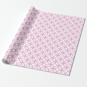 Papier Cadeau Rose chaud sur les cercles de chevauchement blanc