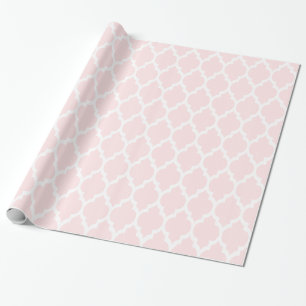 Papier Cadeau Rose Clair Blanc XL Quatrefoil Marocain #4