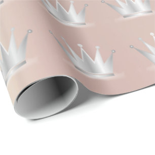 Papier Cadeau Rose de la Couronne Gold Silver Prince Princess Sw