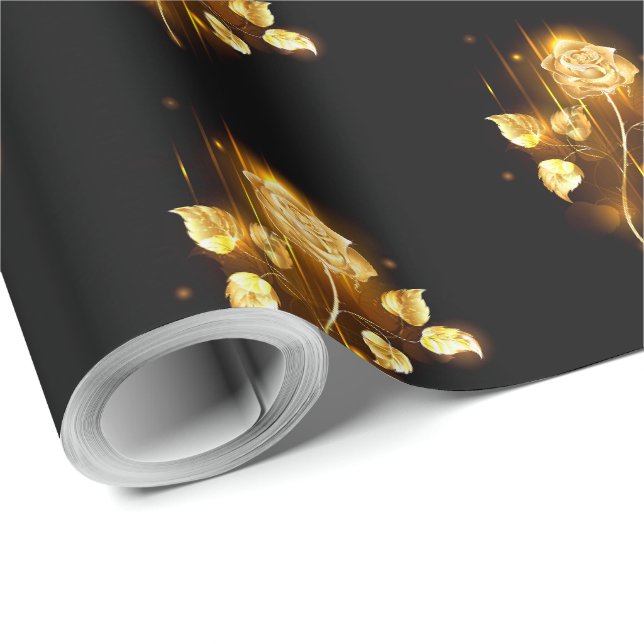 Papier Cadeau Rose d'or ( rose d'or ) (Coin rond)