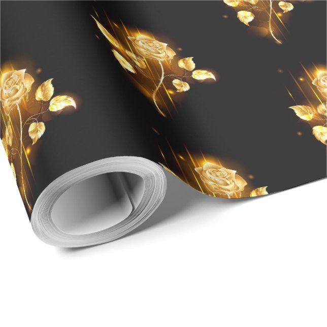 Papier Cadeau Rose d'or ( rose d'or ) (Coin rond)