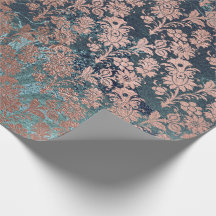 Rose d'or Royal Chic Turquoise Blush métal floral