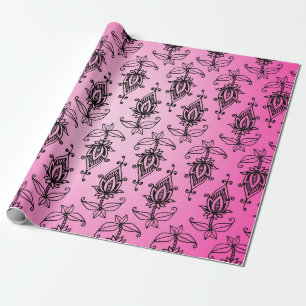 Papier Cadeau Rose et noir Bollywood arabe